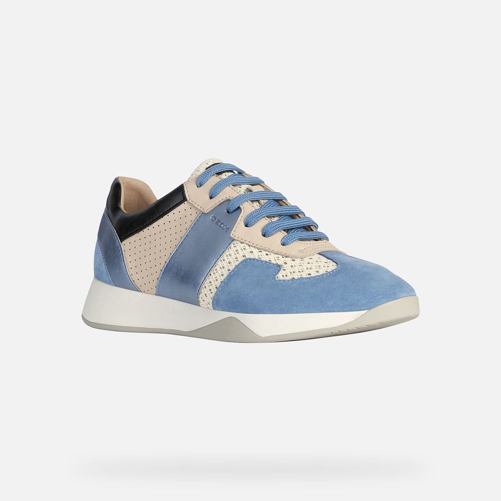 Geox Sneakers White/Blue Suzzie - Geox Womens Shoes - OVXKTW742